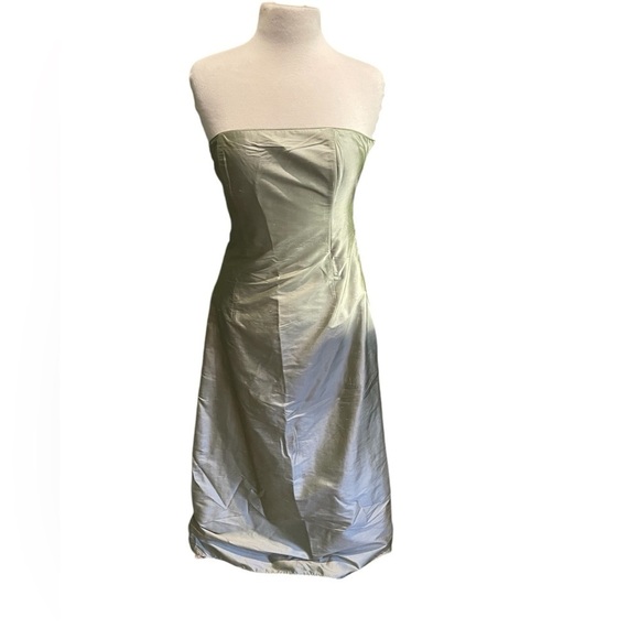 Jessica McClintock 100% Silk Dress Gown Strapless Formal Size 8P Prom - Picture 1 of 10